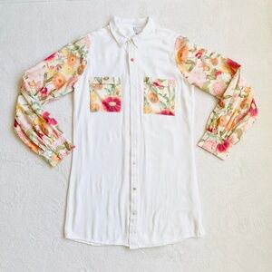 VTG Multi-Colored Floral Print Button-Up Shirt by Smeralda  Medium
